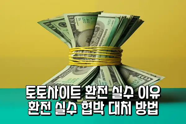 토토사이트 환전 실수 이유 - 환전 실수 협박 대처 방법